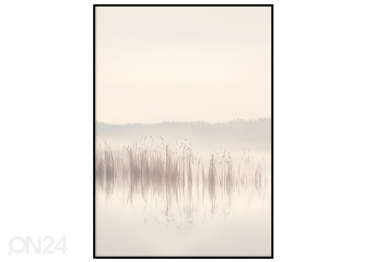 Seinäjuliste Sumuinen järvi 21x30 cm kuvasuurennos