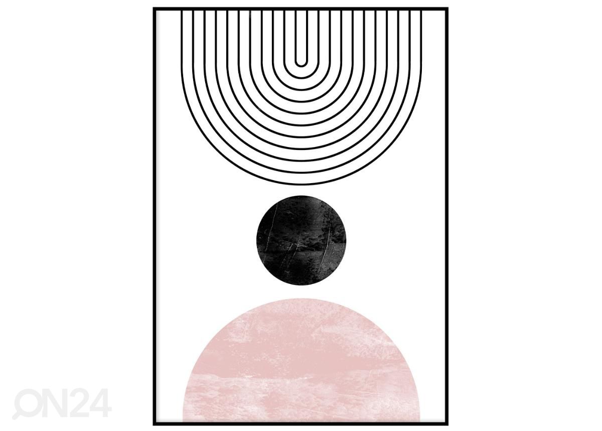 Seinäjuliste Vaaleanpunainen geometria 21x30 cm kuvasuurennos