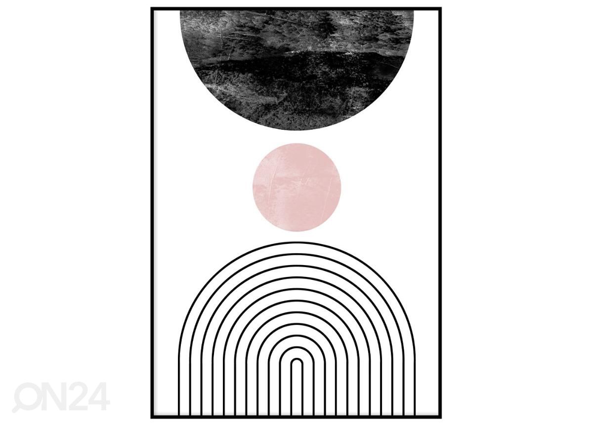 Seinäjuliste Vaaleanpunainen geometria II 21x30 cm kuvasuurennos