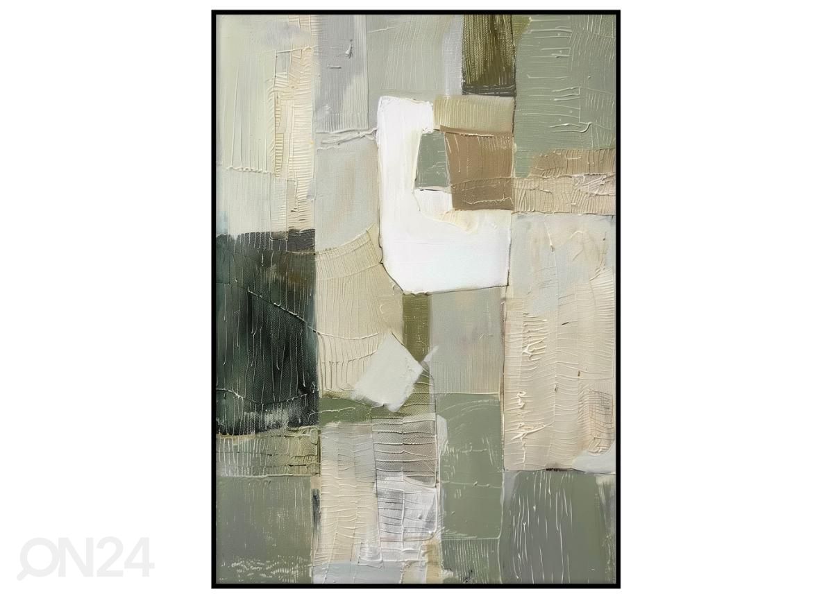 Seinäjuliste Vihreät neliöt I 21x30 cm kuvasuurennos