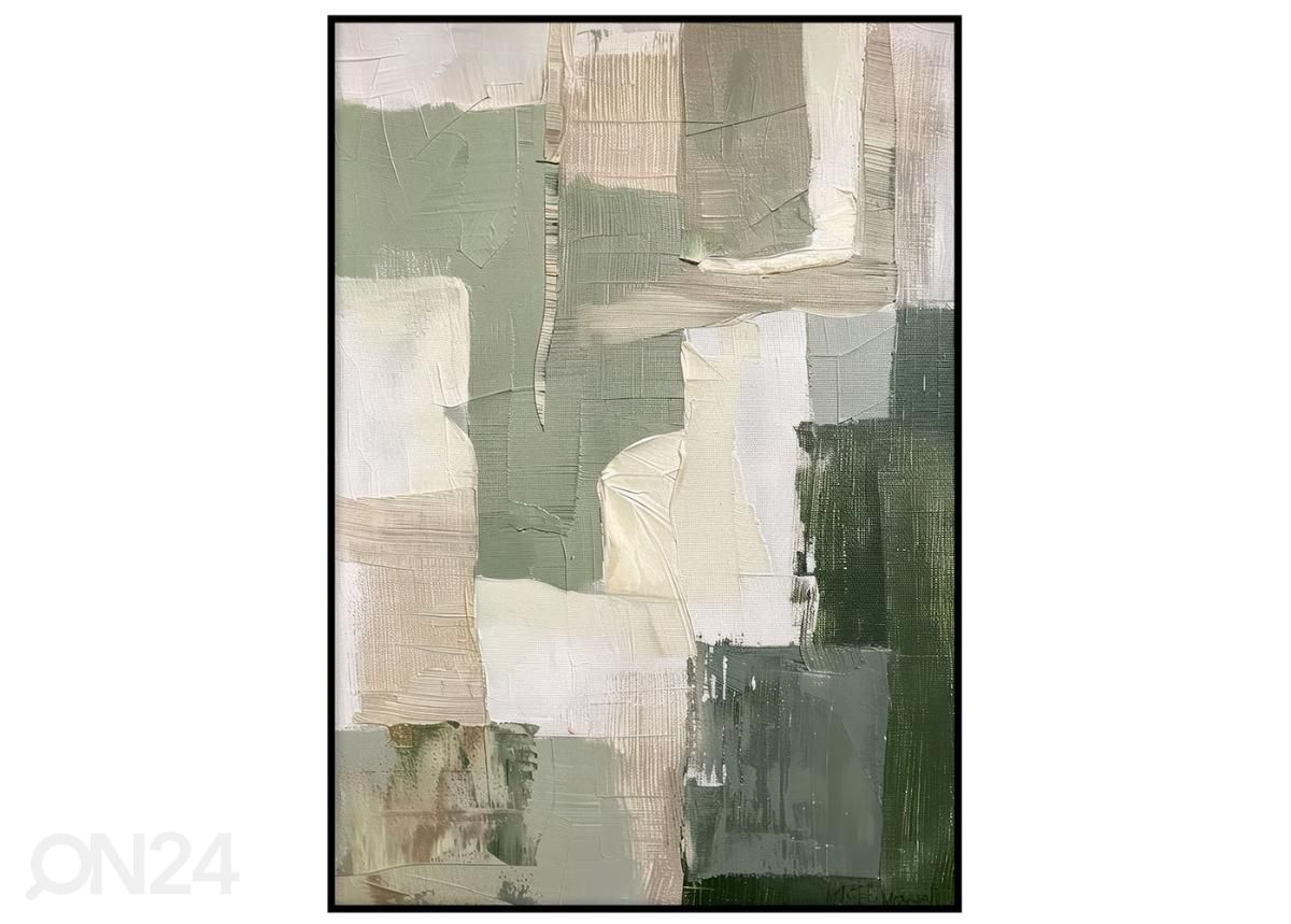 Seinäjuliste Vihreät neliöt II 21x30 cm kuvasuurennos