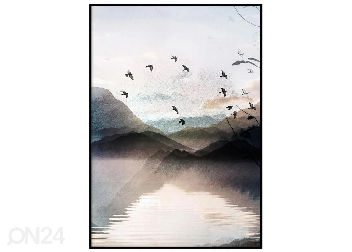 Seinäjuliste Vuoristo vesiväreissä II 21x30 cm kuvasuurennos
