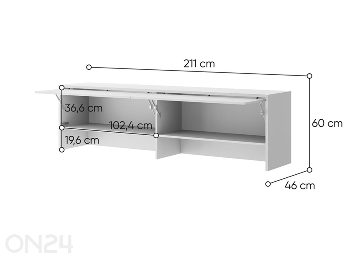 Seinäkaappi Lenart BED CONCEPT kuvasuurennos mitat