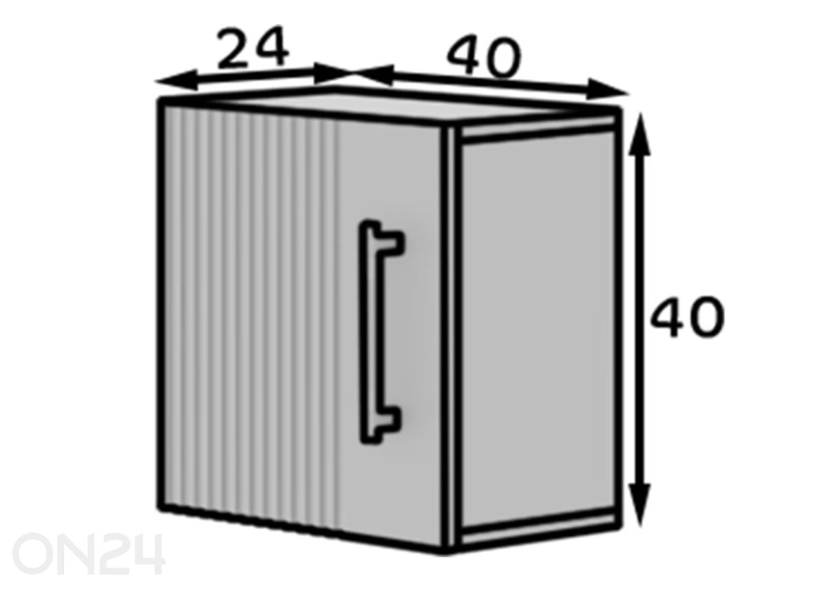 Seinäkaappi Omaha 40 cm kuvasuurennos mitat