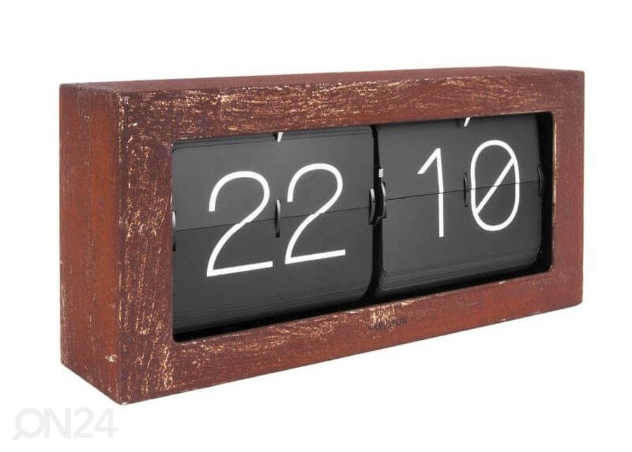 Seinäkello / pöytäkello Karlsson Flip Clock Boxed, ruskea kuvasuurennos