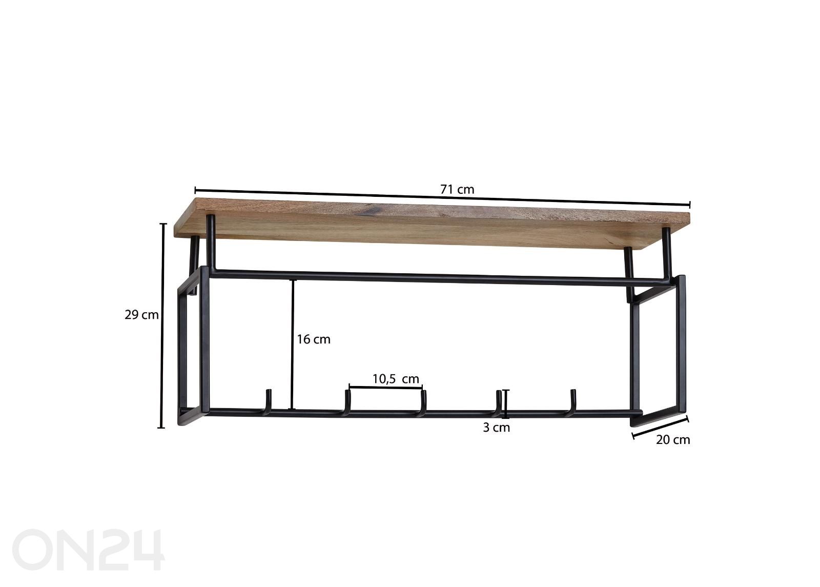 Seinänaulakko 71 cm kuvasuurennos mitat