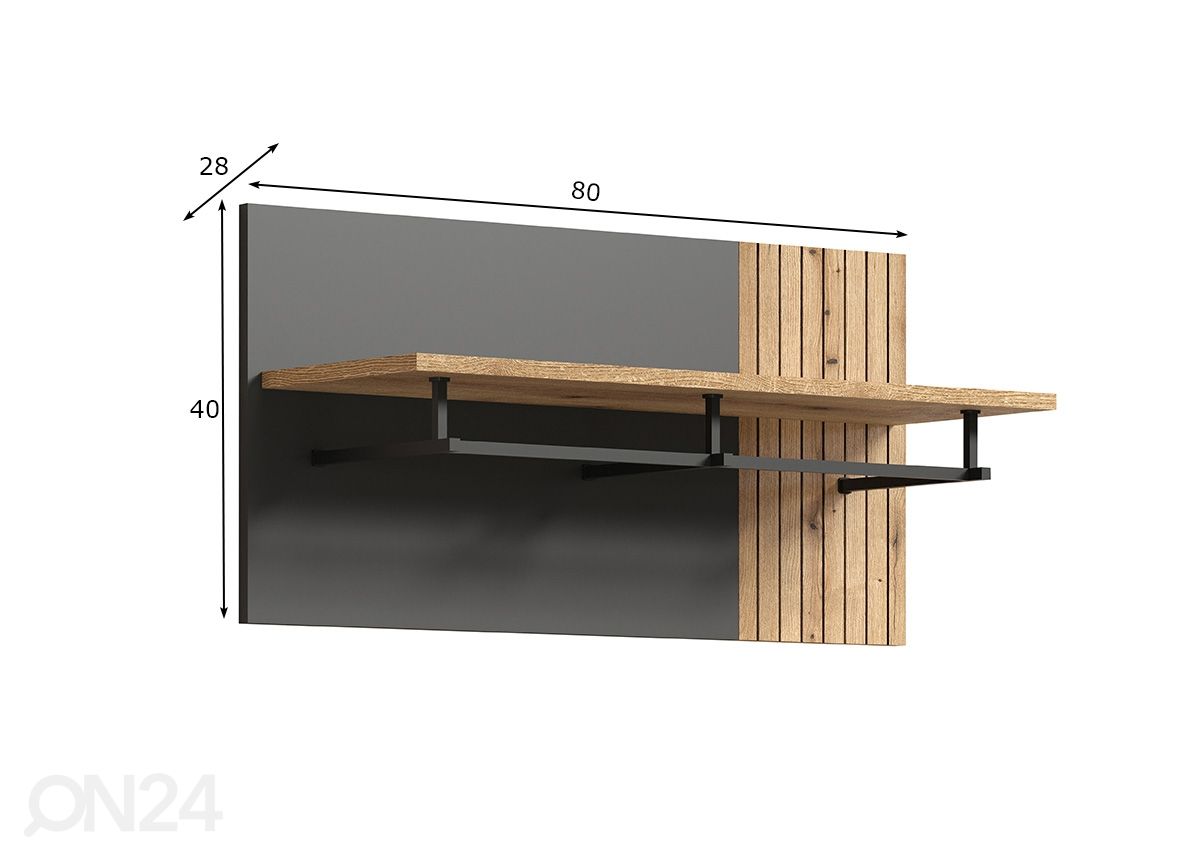 Seinänaulakko Esteban 80 cm kuvasuurennos mitat