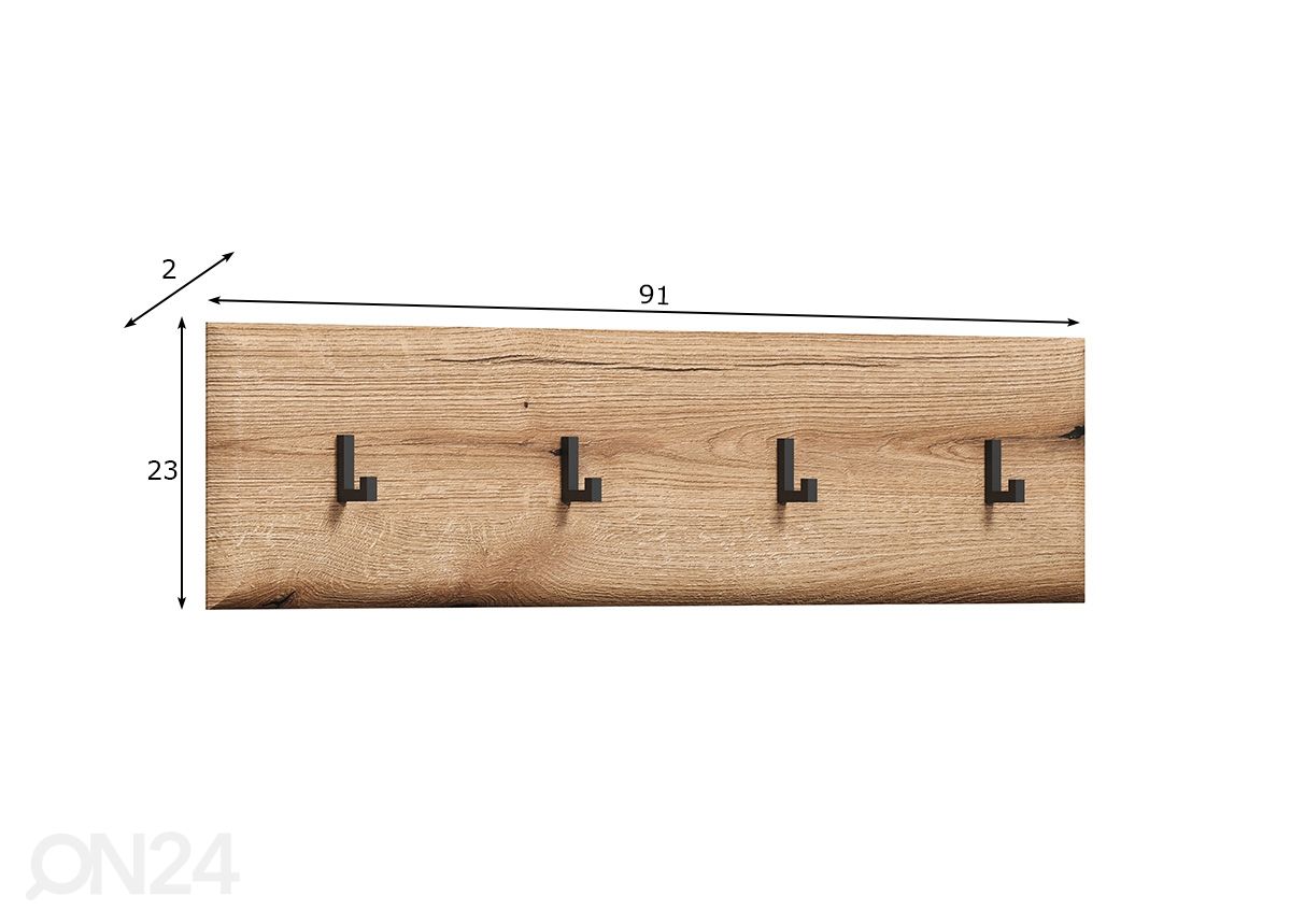 Seinänaulakko Marlon 90 cm kuvasuurennos mitat