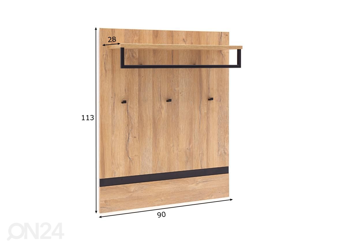 Seinänaulakko Toledo 90 cm kuvasuurennos mitat