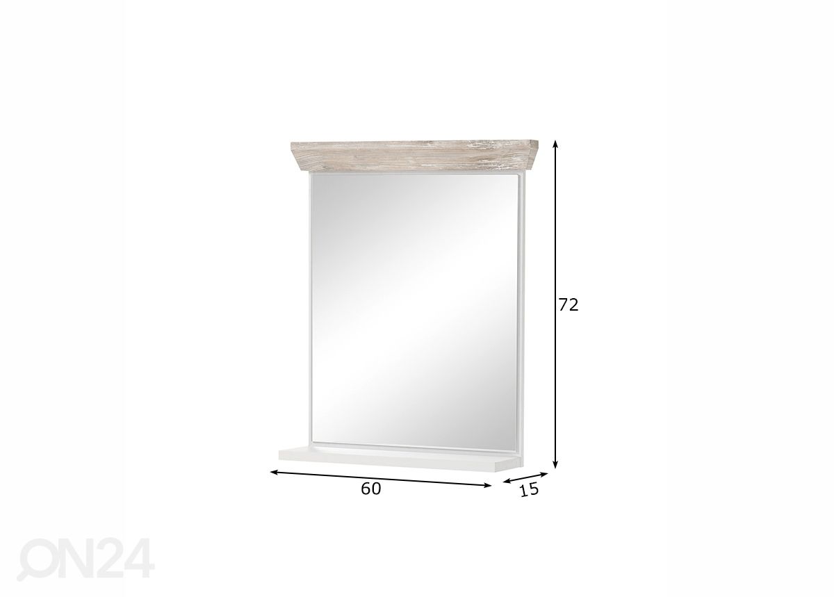 Seinäpeili Florenz 60 cm kuvasuurennos mitat