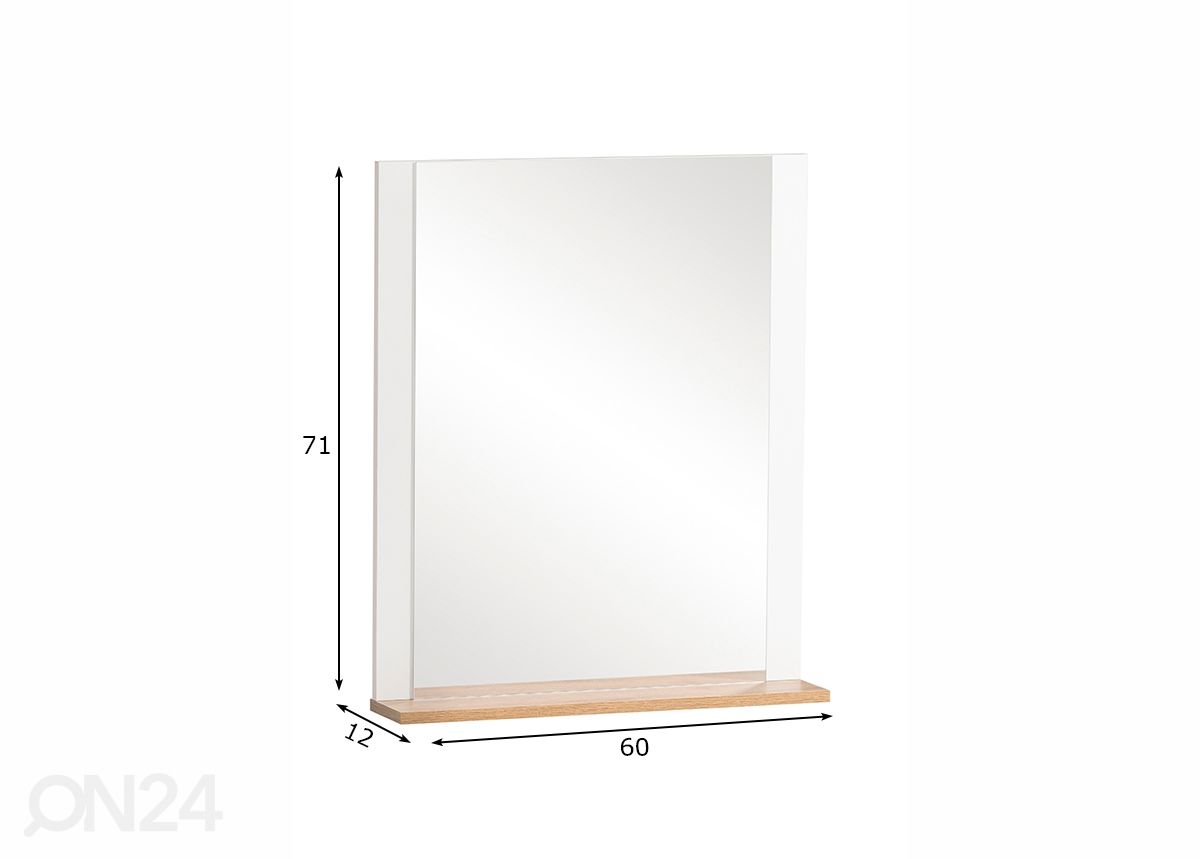 Seinäpeili Jelda 71x60 cm kuvasuurennos mitat
