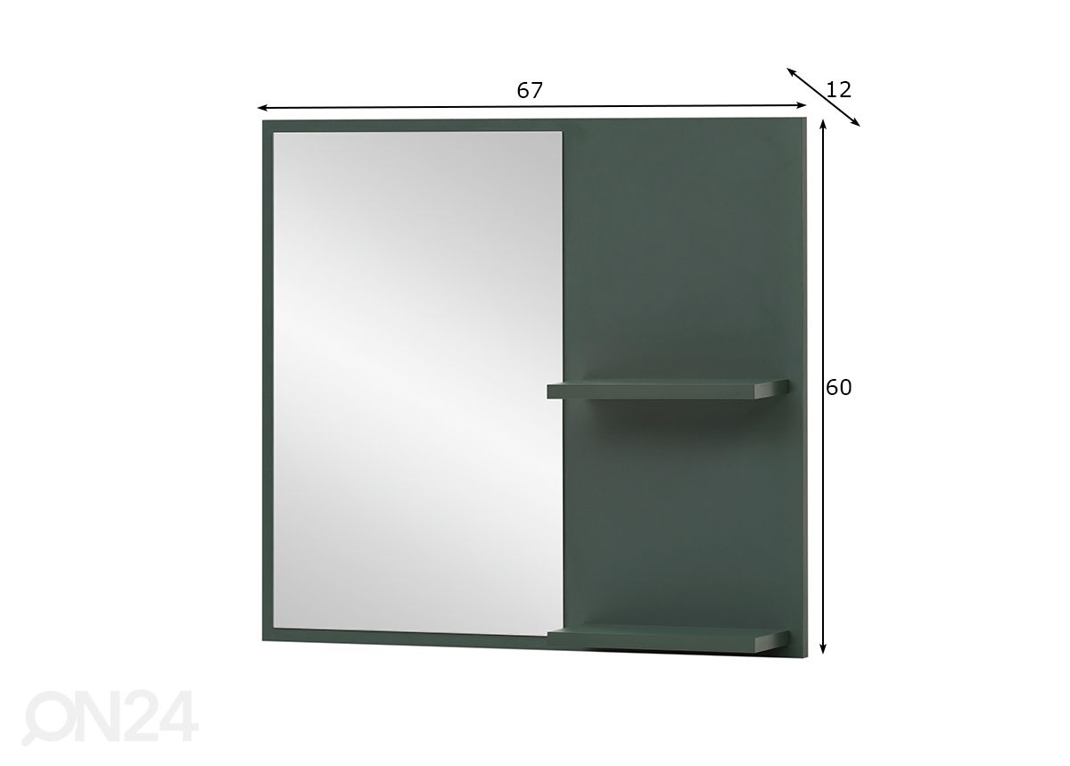 Seinäpeili Kent 60x67 cm kuvasuurennos mitat