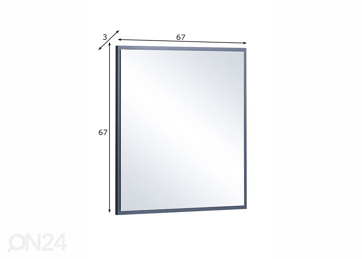 Seinäpeili Kent 67x67 cm kuvasuurennos mitat