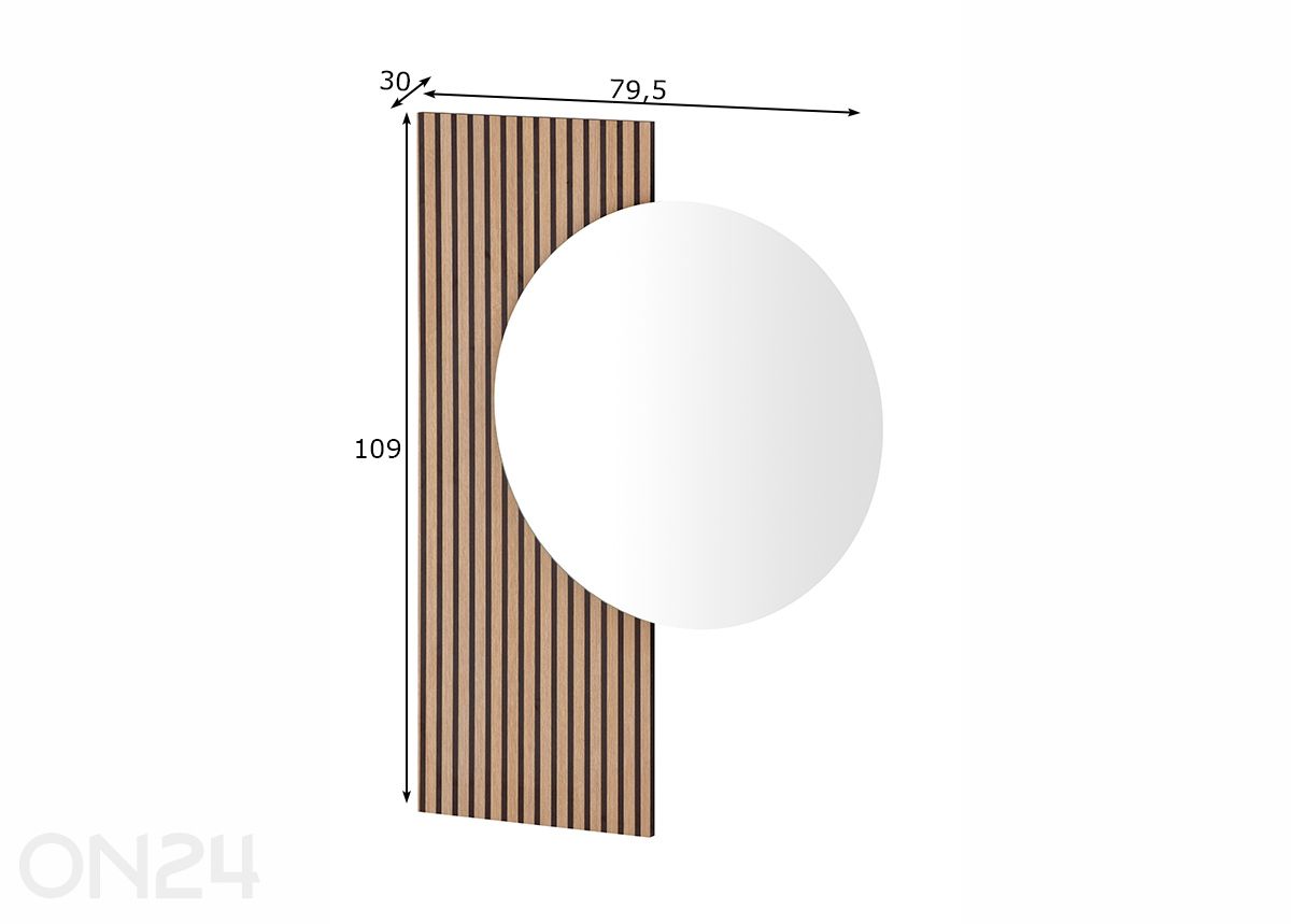 Seinäpeili Loft kuvasuurennos mitat