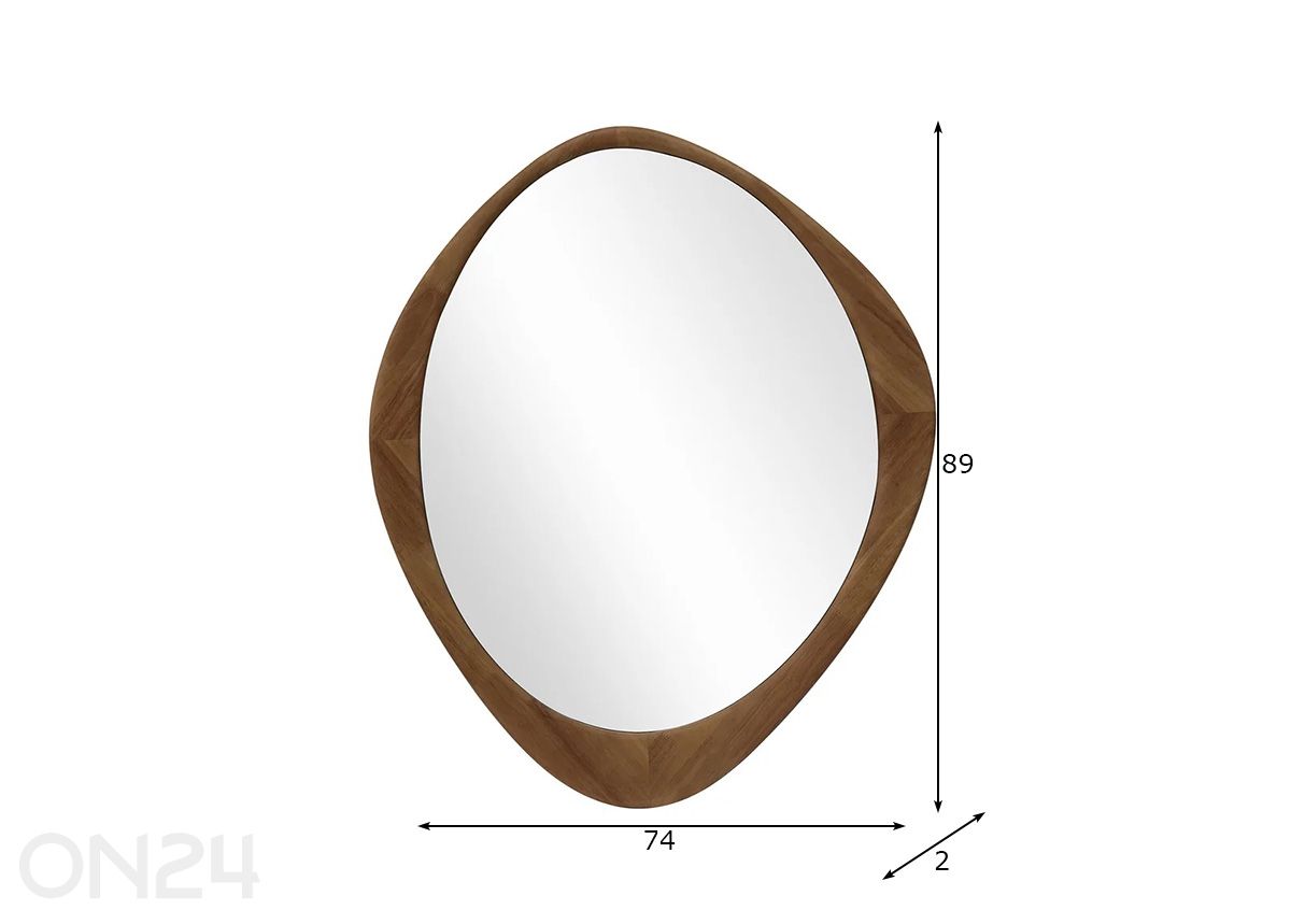 Seinäpeili Organic kuvasuurennos mitat