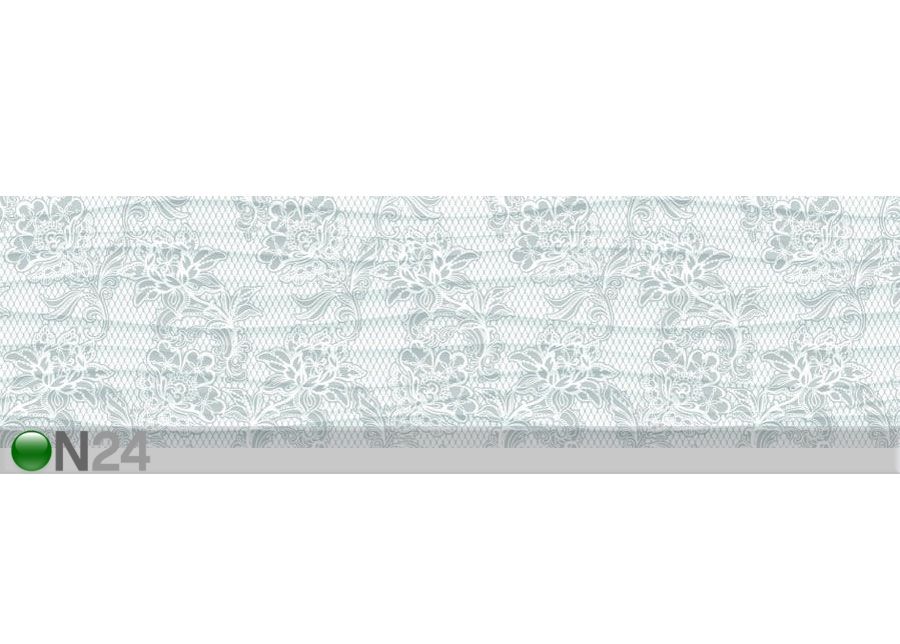 Seinätarra Grey flowers 14x500 cm kuvasuurennos mitat