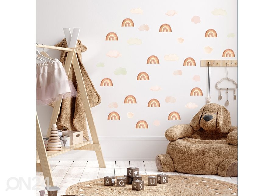 Seinätarrat Pieni sateenkaari, beige kuvasuurennos