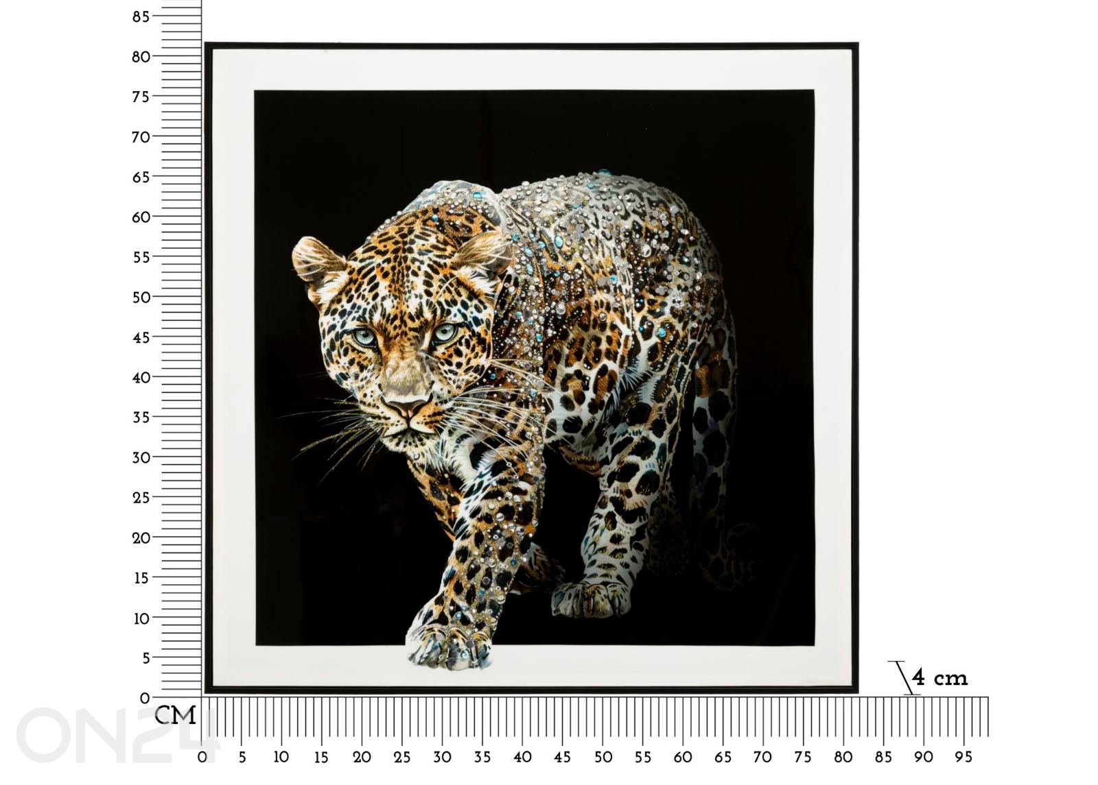Seinätaulu Jaguar 82x82 cm kuvasuurennos mitat