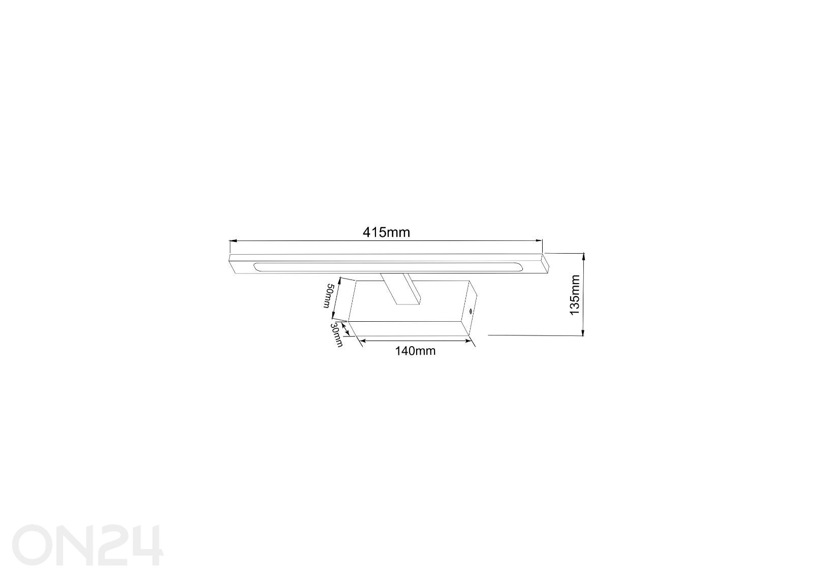 Seinävalaisin Alter Chrome 12 kuvasuurennos mitat