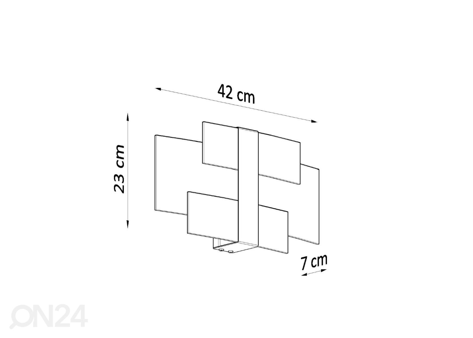 Seinävalaisin Celia, valkoinen kuvasuurennos mitat