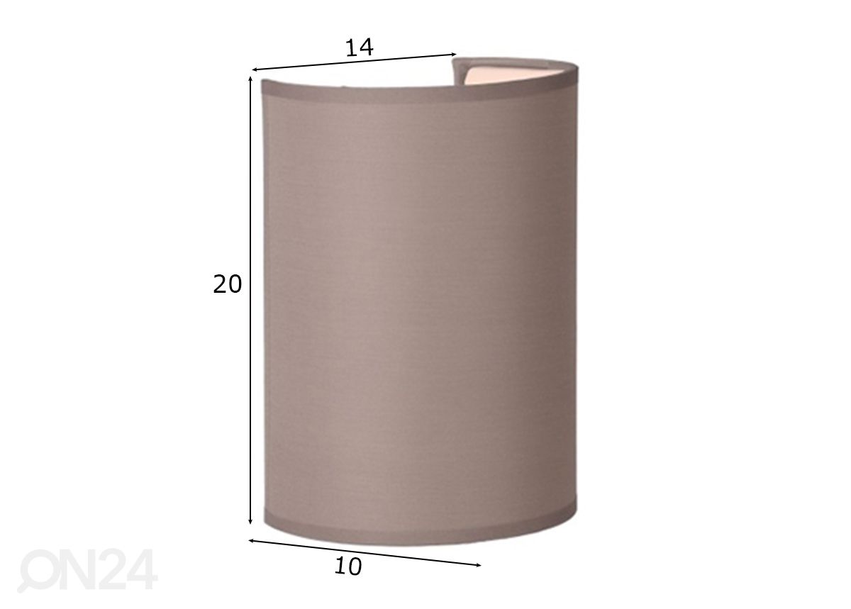 Seinävalaisin Coral Taupe kuvasuurennos mitat