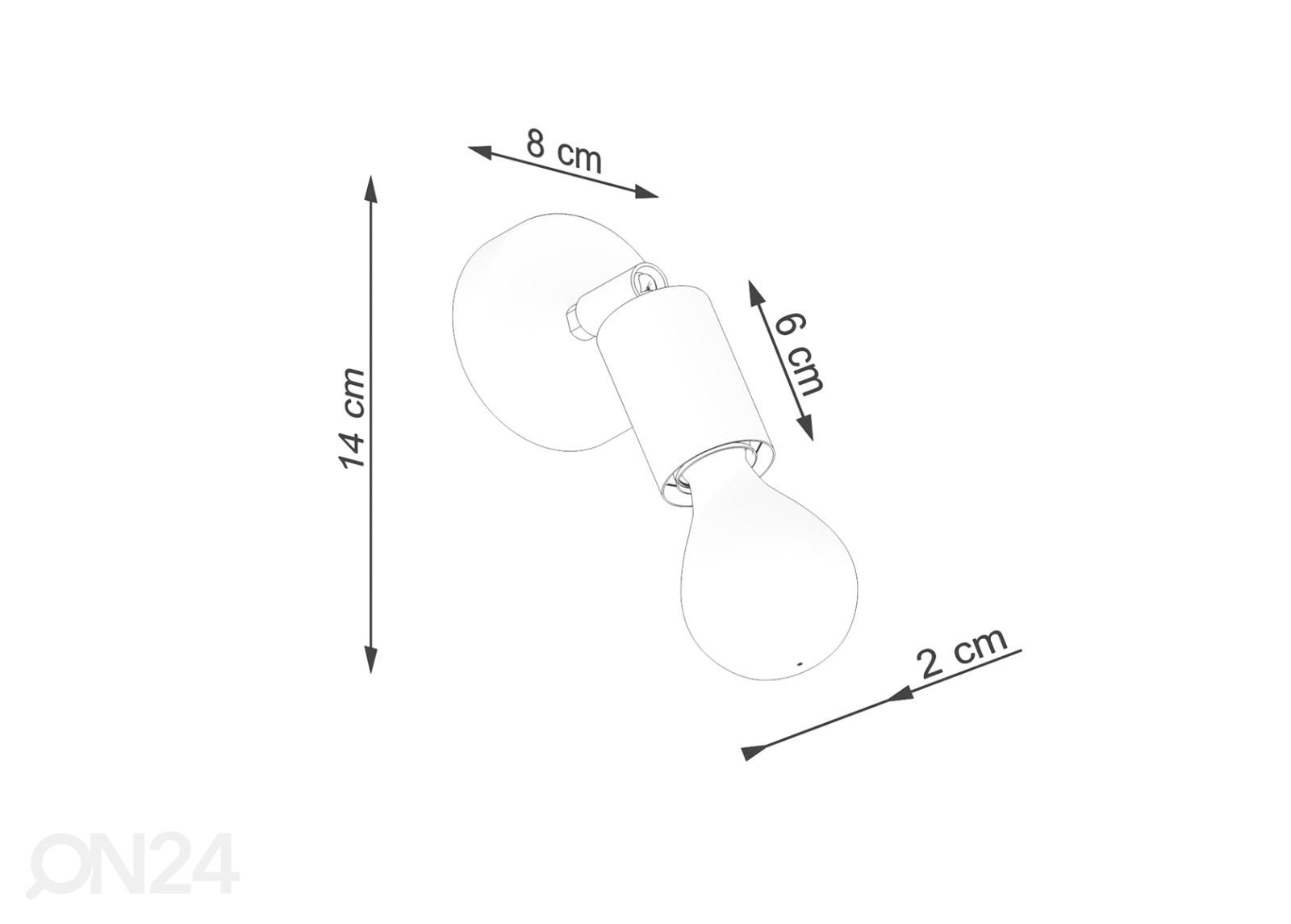 Seinävalaisin Fornes 1, musta kuvasuurennos mitat