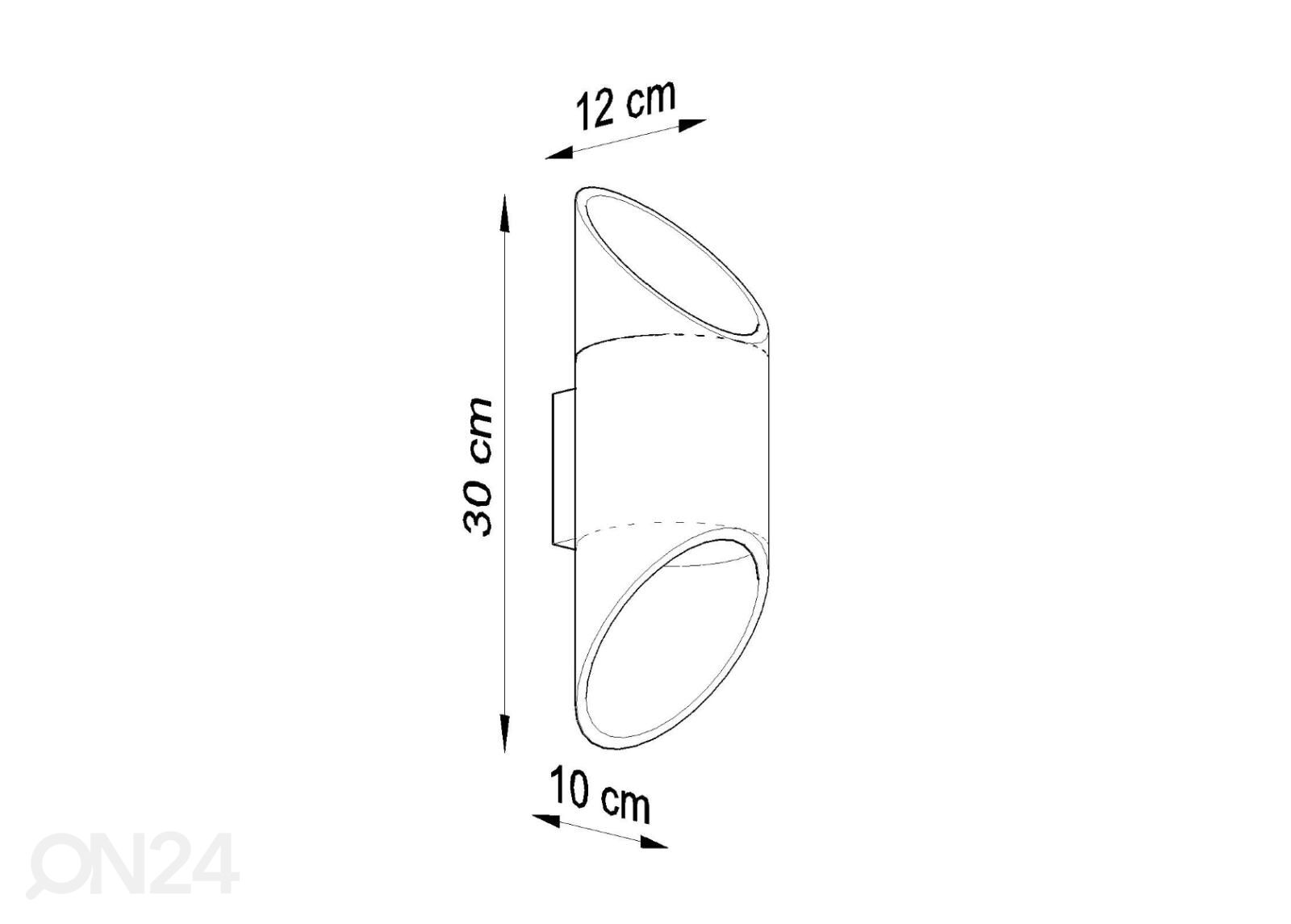 Seinävalaisin Penne 30 kuvasuurennos mitat