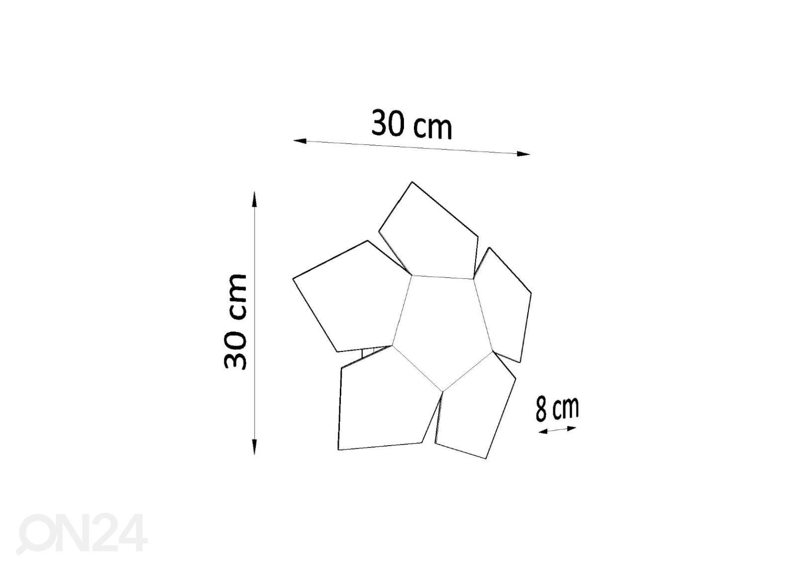 Seinävalaisin Penta, musta kuvasuurennos mitat