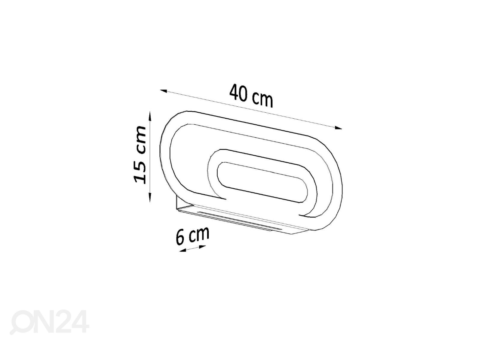 Seinävalaisin Saccon, valkoinen kuvasuurennos mitat