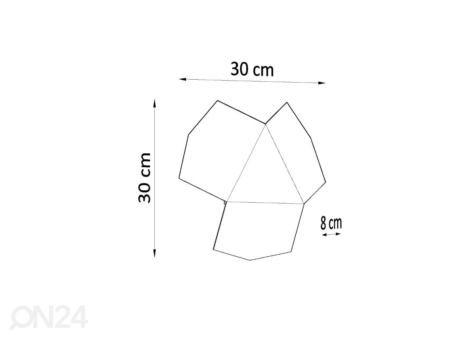Seinävalaisin Tre kuvasuurennos mitat