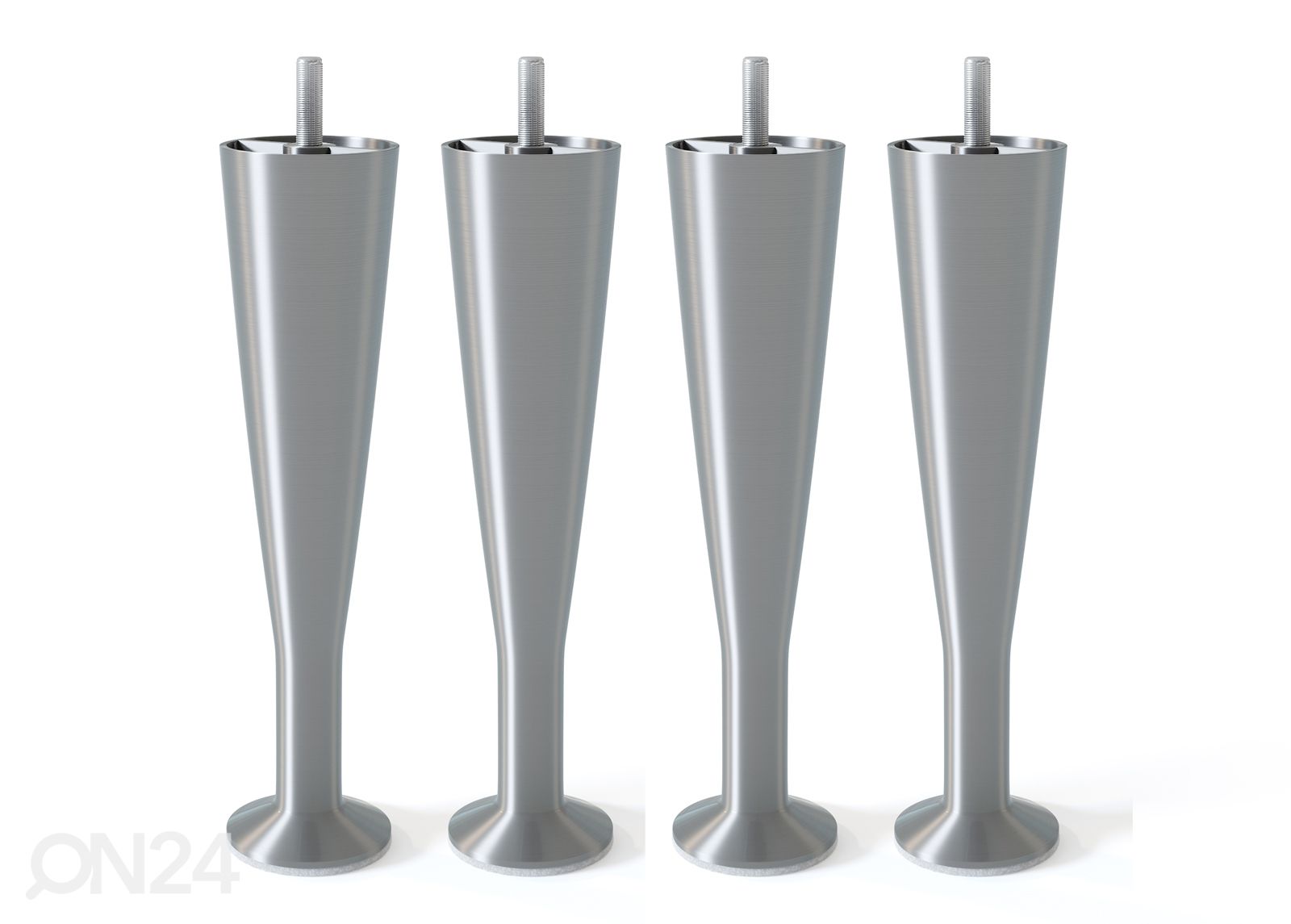 Shampanjalasin muotoinen metallijalka, matta hopeansävy 18 cm kuvasuurennos