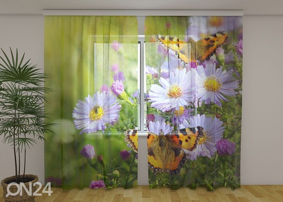 Sifonki-kuvaverho BUTTERFLIES 240x220 cm kuvasuurennos