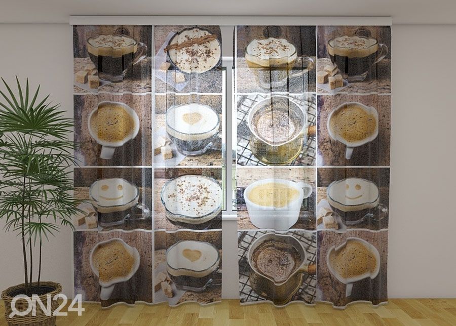 Sifonki-kuvaverho FLAVORED COFFEE 240x220 cm kuvasuurennos