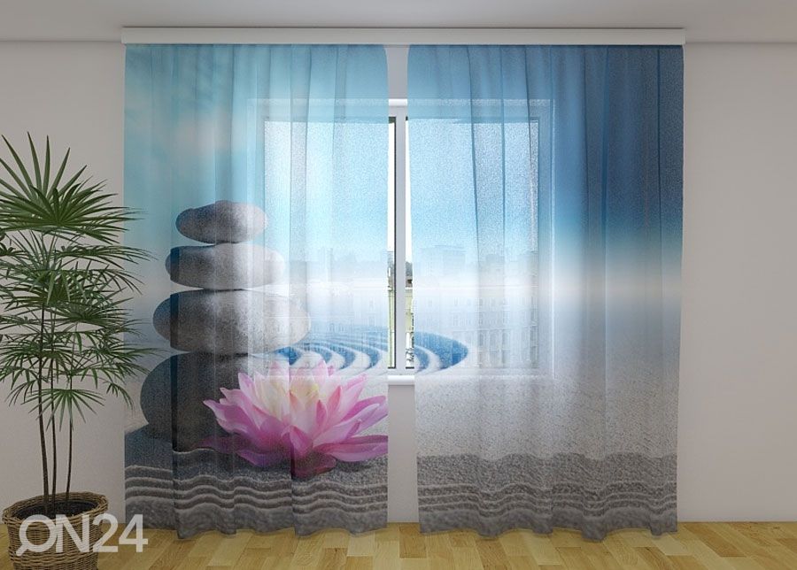 Sifonki-kuvaverho LILY ON THE SAND 240x220 cm kuvasuurennos
