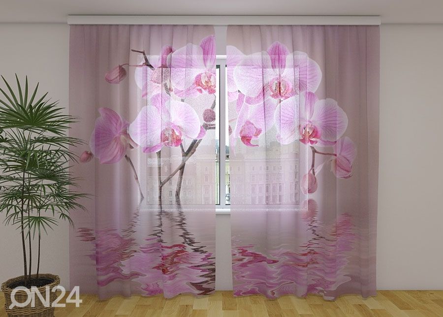 Sifonki-kuvaverho LILY ORCHID 240x220 cm kuvasuurennos