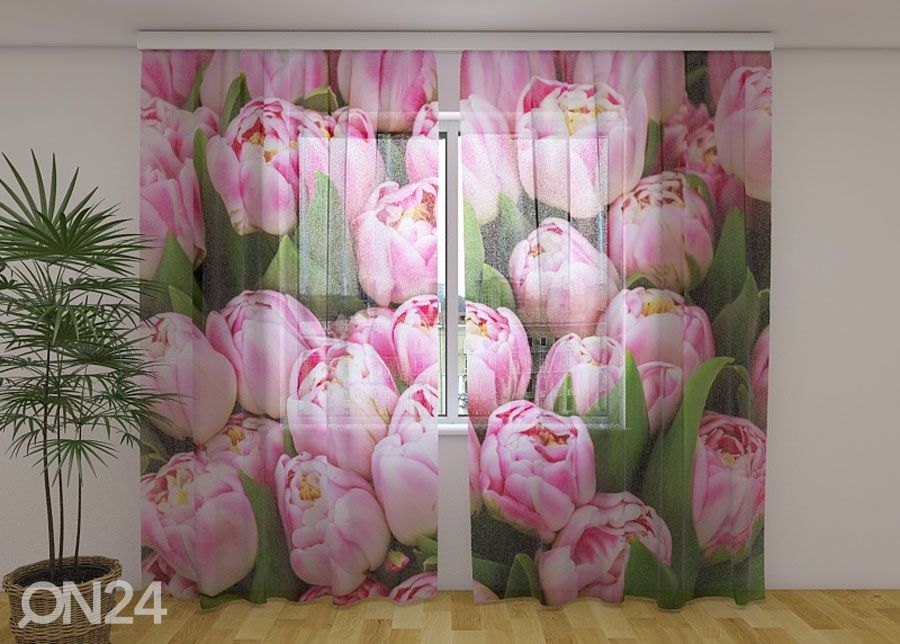 Sifonki-kuvaverho MARVELOUS TULIPS 240x220 cm kuvasuurennos
