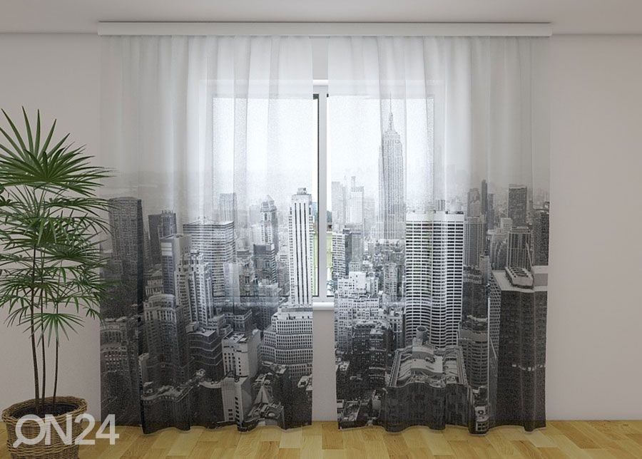 Sifonki-kuvaverho NEW YORK IN BLACK AND WHITE 240x220 cm kuvasuurennos