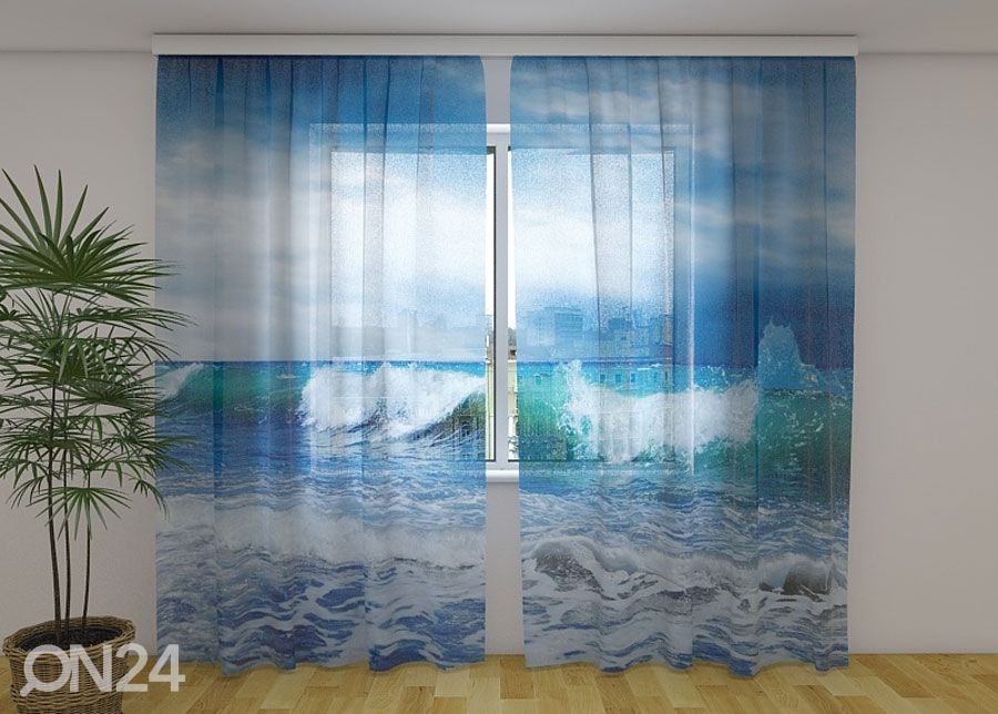 Sifonki-kuvaverho SEA 240x220 cm kuvasuurennos