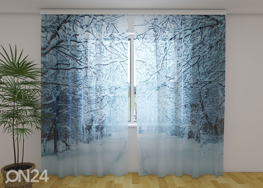 Sifonki-kuvaverho SNOWY EVENING 240x220 cm kuvasuurennos
