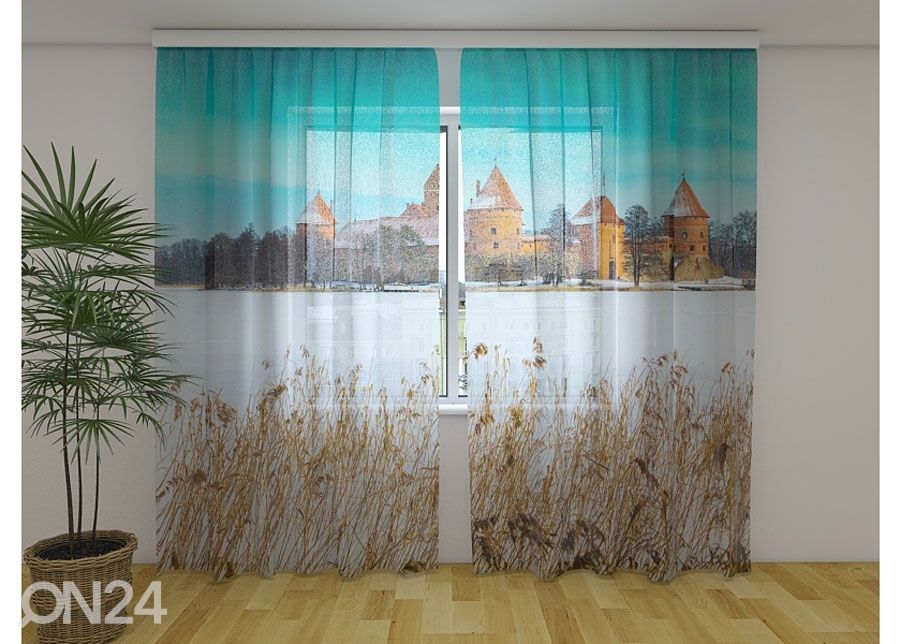 Sifonki-kuvaverho TRAKAI CASTLE IN WINTER 240x220 cm kuvasuurennos