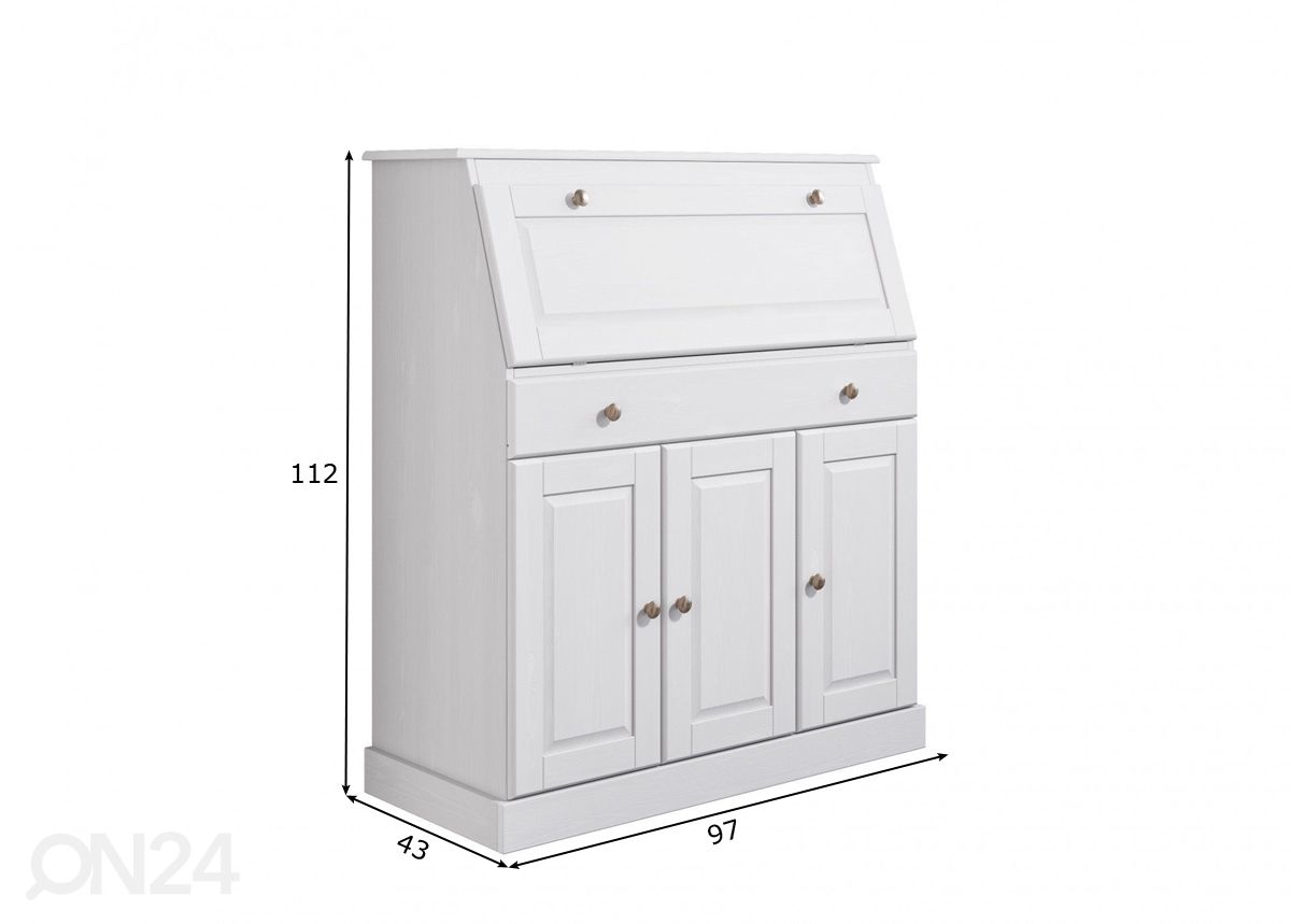 Sihteerinkaappi Rossi 97 cm kuvasuurennos mitat
