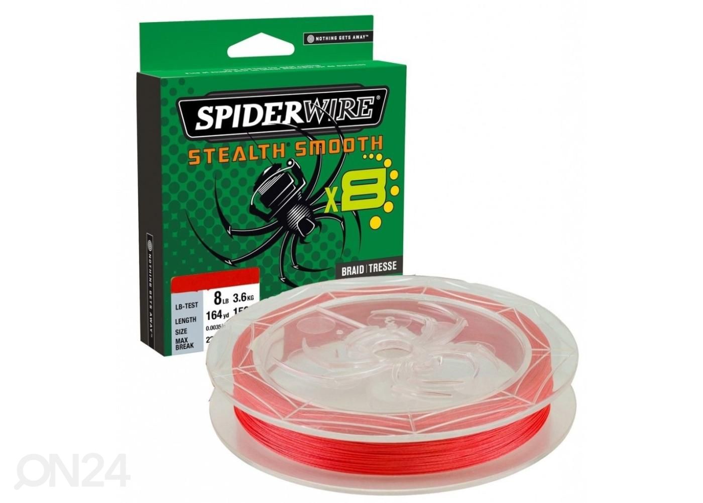 Siima SpirderWire stealth smooth 8 punainen 0,12 mm 150 m kuvasuurennos