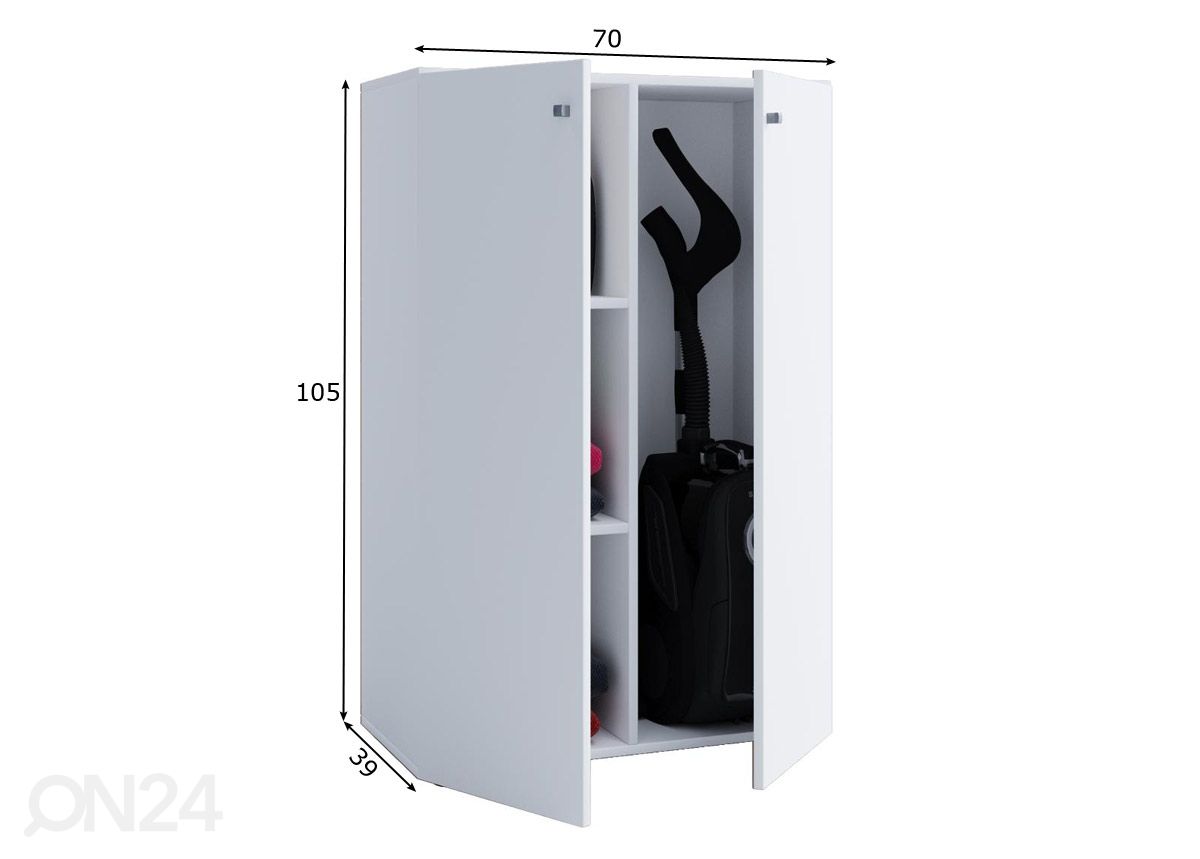 Siivouskaappi Lona Mini 70 cm kuvasuurennos mitat