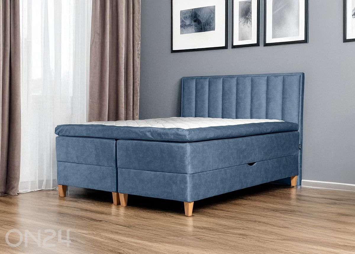 Sime Beds jenkkisänky vuodevaatelaatikolla Mileen 140x200 cm kuvasuurennos