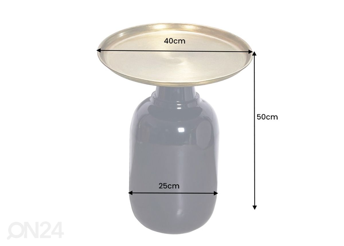 Sivupöytä Elegance Ø 40 cm kuvasuurennos mitat