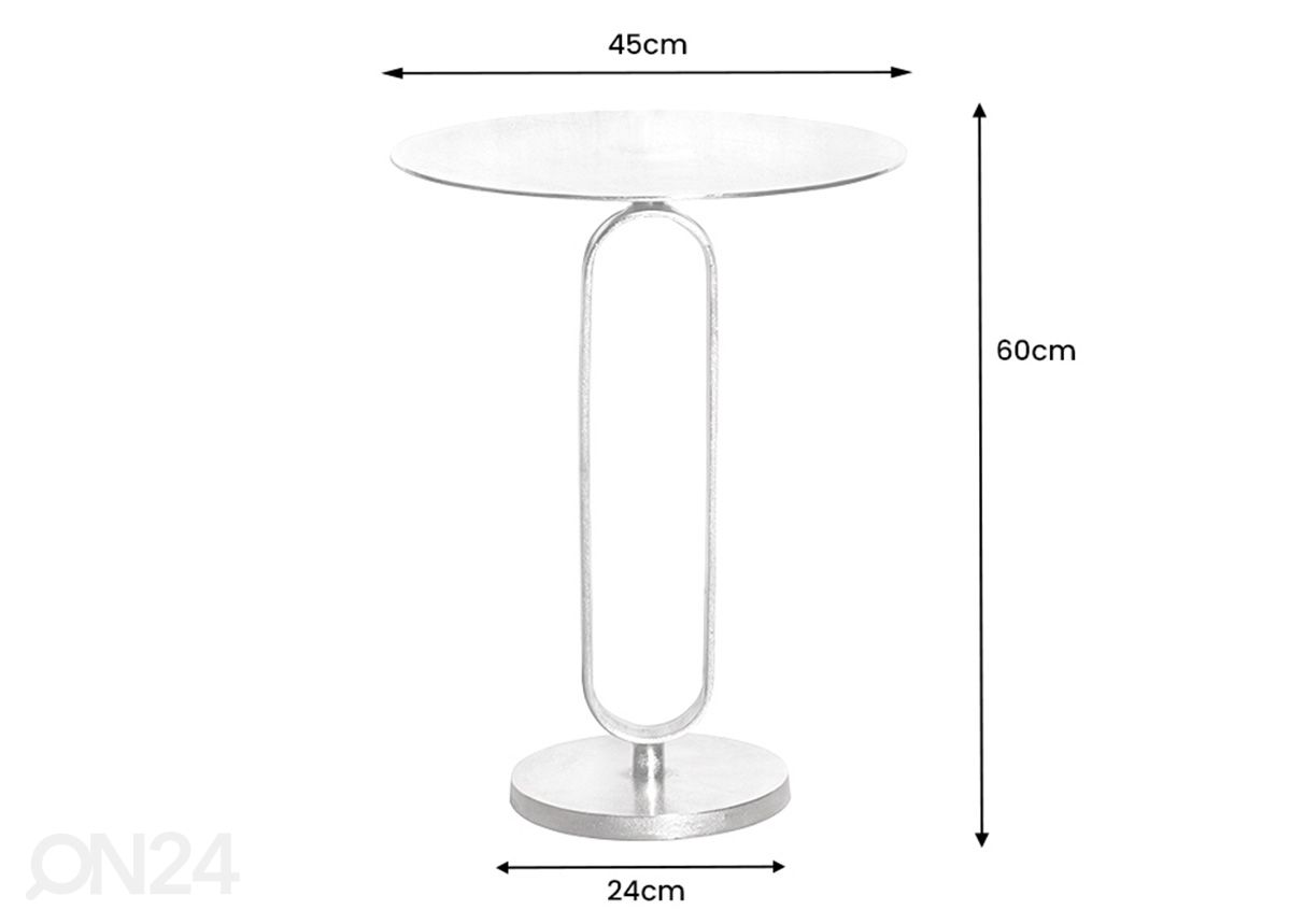 Sivupöytä Elegance Ø 45 cm kuvasuurennos mitat