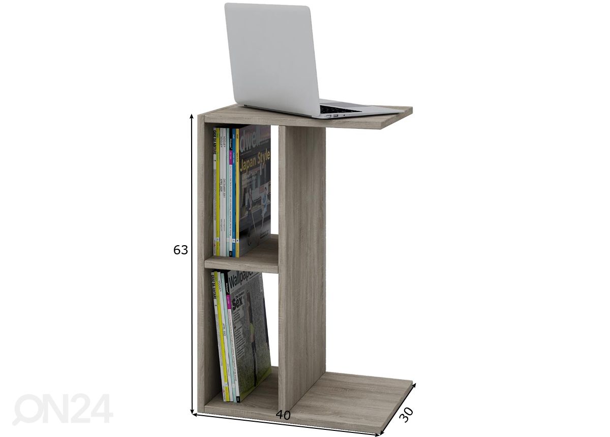 Sivupöytä Nachto-Stand 40x30 cm kuvasuurennos mitat