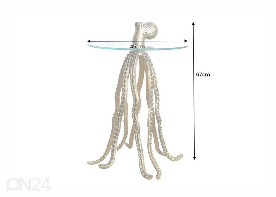 Sivupöytä Octo Ø 45 cm kuvasuurennos mitat
