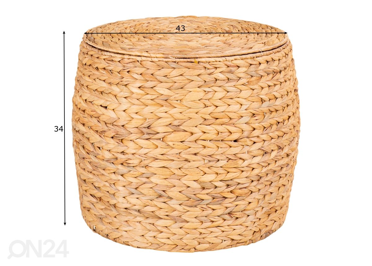 Sivupöytä säilytystilalla Delia Ø43 cm kuvasuurennos mitat