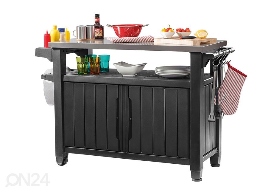Sivupöytä ulkokeittiöön Keter Unity XL 52x134 cm, grafiitti kuvasuurennos